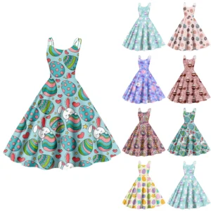 Women's  Casual Fashion Flower Print Sexy Off Shoulder Punk Retro Skirt