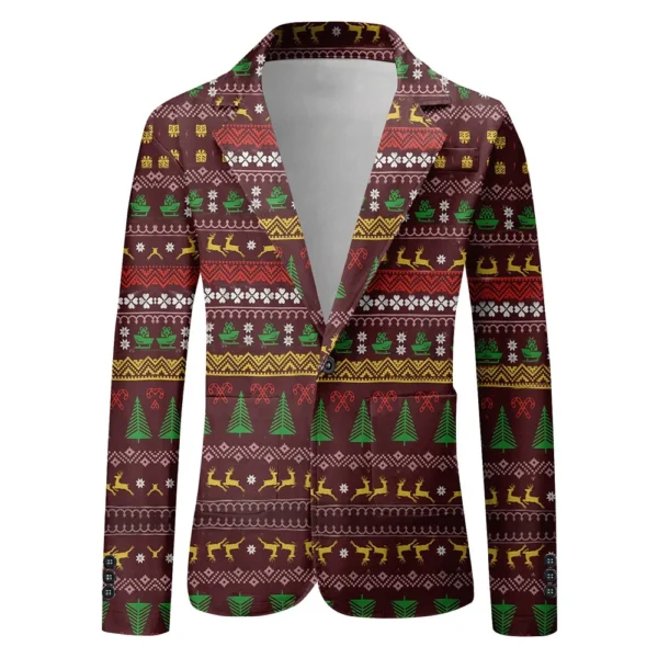 Unisex Winter Christmas Prints Suit Jackets Unisex Casual Fashion Button Jackets - Image 20