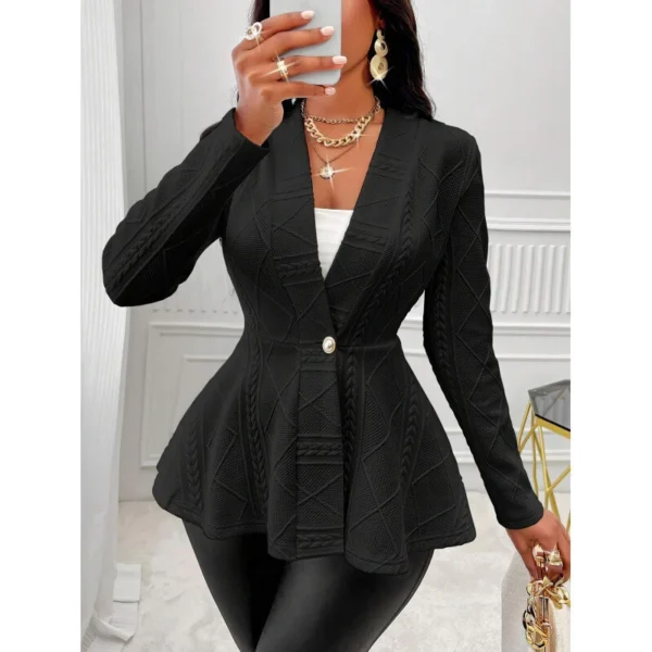 Black suit long sleeve jacket women - Image 21