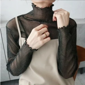 Women's perspective long-sleeved turtleneck bottoming shirt