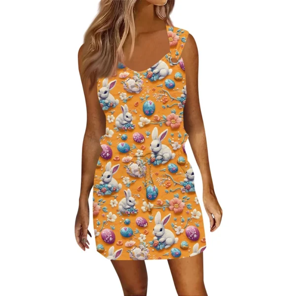 Women's Casual Loose Dresses Sundresses Printed Easter Fashion Summer Dress - Image 9