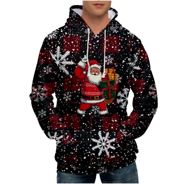 Men's Loose Printed Hooded Sweatshirt Men's Casual Fashion Sports Sweatshirt - Image 14