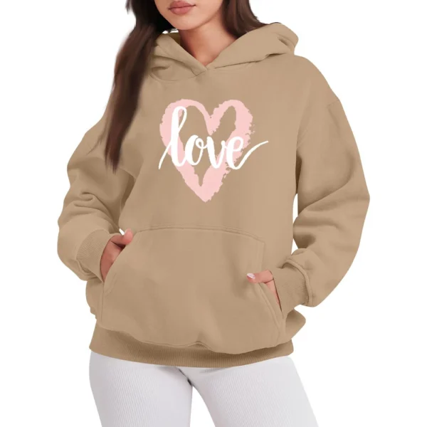 LOVE Women's Fashion Casual Pullover Hoodie Valentine's Day Printed - Image 23