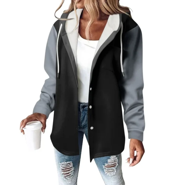 Women's Coat Casual And Fashionable Composite Thick And Warm Printed Hooded - Image 14
