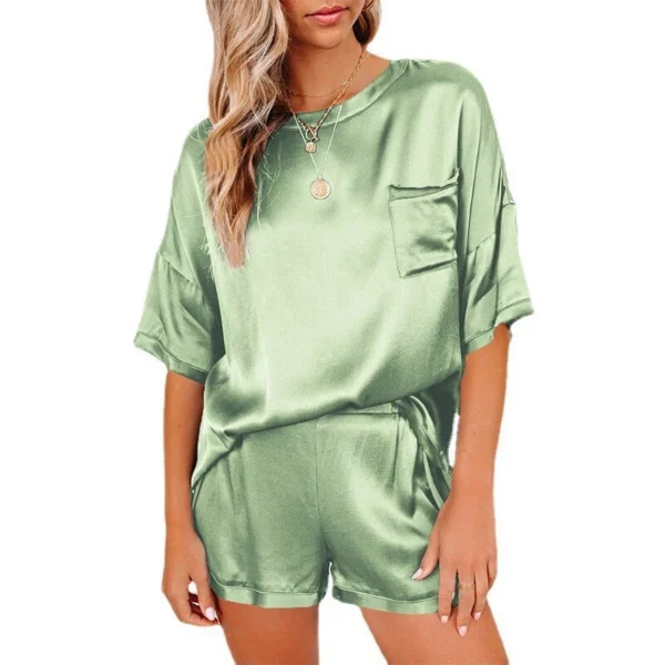 Set Solid Color Short Sleeve Short T-Shirt Pants Loose Casual Set - Image 25