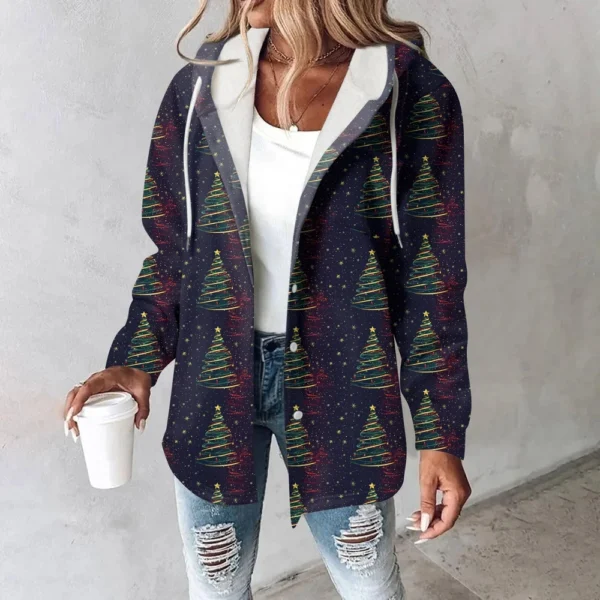 Women's Coat Casual And Fashionable Composite Thick And Warm Printed Hooded - Image 31