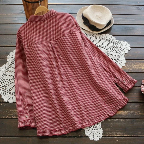 Loose cotton and linen on blouse shirt - Image 10