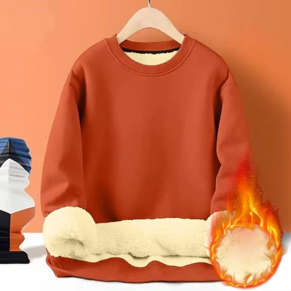 Men's Long Sleeve Fleece Casual Fuzzy Crewneck Pullover Warm Winter Sweatshirts - Image 29