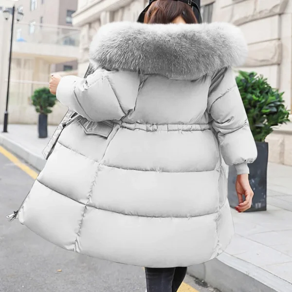 Women's Solid Color Down Cotton Jacket Medium-length Bread Clothing Large - Image 12