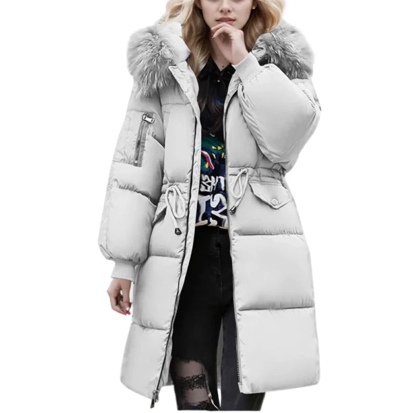 Women's Solid Color Down Cotton Jacket Medium-length Bread Clothing Large - Image 5