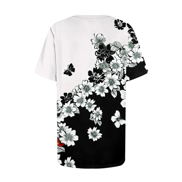 Women's Casual Fashion Printed Loose Daily Round Neck Short Sleeved T-Shirt - Image 11