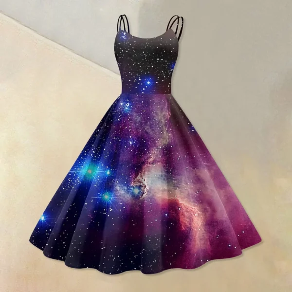 Women's Fashion  Printed Sexy Strapless Gothic Cocktail Dress Punk, Vintage - Image 22