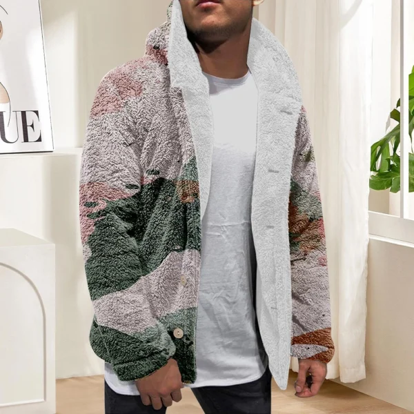 Men'S Winter Zipper Hooded Fleece Sweatshirt With Patch Pocket Casual Jacket - Image 25