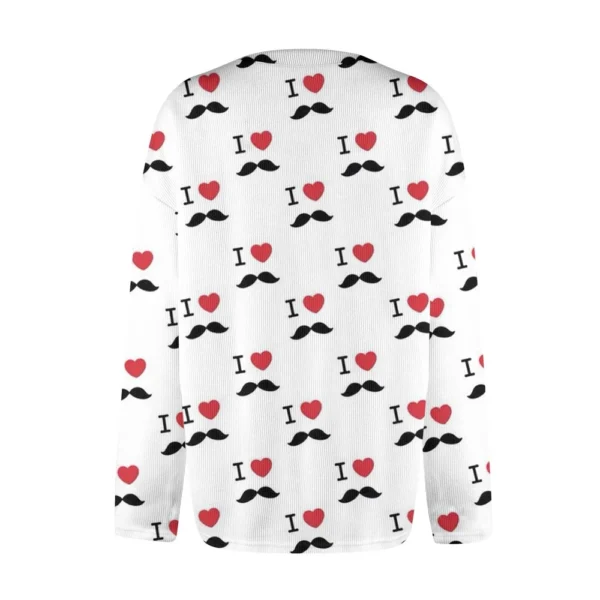 Women's Fashion Printed Valentine's Day Long Sleeved Knitted Cardigan Button - Image 11