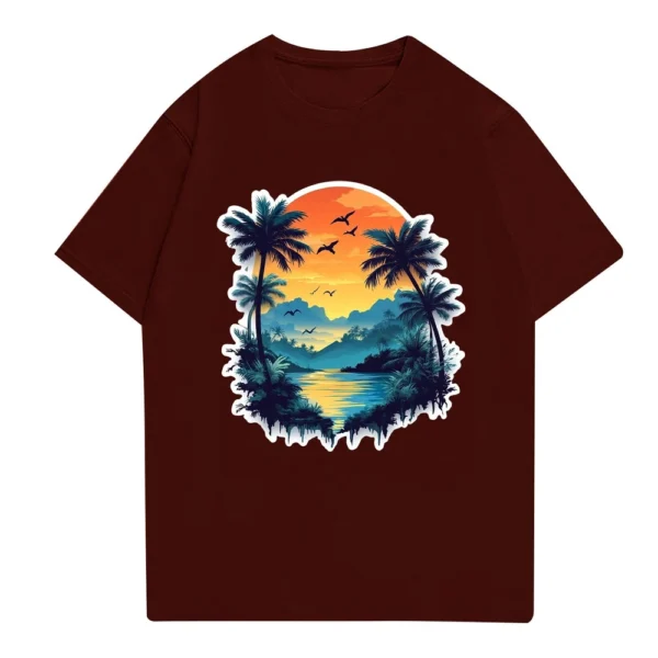 Men's Stand Collar Short Sleeve Shirt Loose Leisure Holiday Shirt Man - Image 3