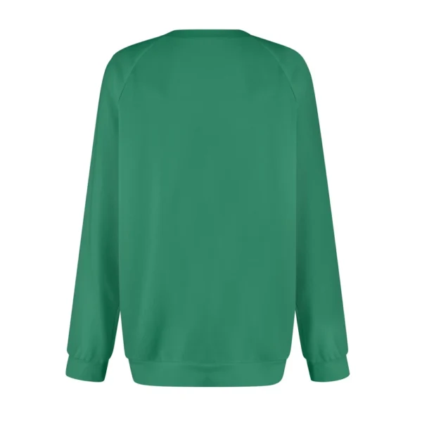Women's Fashion Sweatshirt V-neck Long Sleeve Solid Color Casual Loose Pullover - Image 12