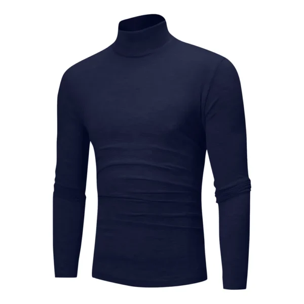 Men's Warm T-shirt Long Sleeved Warm Top Winter Sweater Warm Sports Shirt - Image 3
