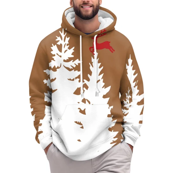 Men's Print Plush Warm Coat Fleece Sweater Casual Coat Pocket Sweater Winter - Image 5