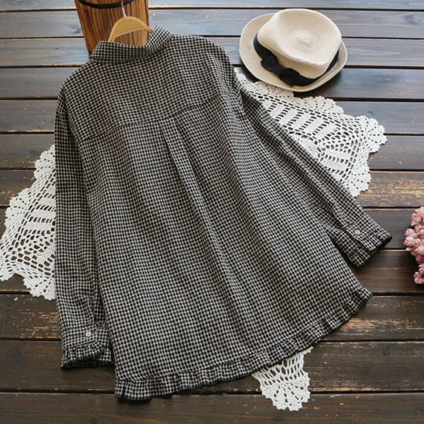 Loose cotton and linen on blouse shirt - Image 15