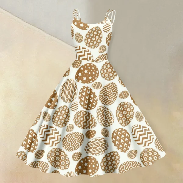 Women's  Casual Fashion Flower Print Sexy Off Shoulder Punk Retro Skirt - Image 25