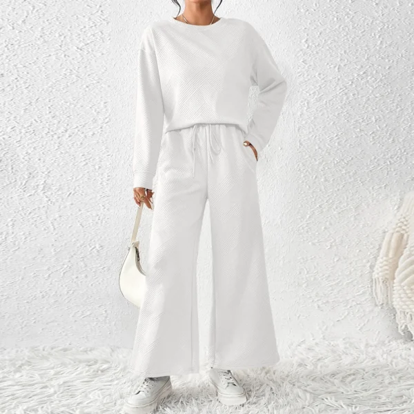 Women's Solid Color Temperament Casual Loose Textured Drawstring Elastic Waist - Image 37