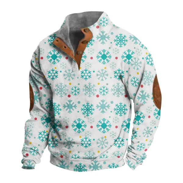 Men's Buttoned Sweatshirt With European And American Autumn/winter Printed Long - Image 17