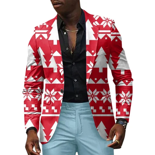 Unisex Winter Christmas Prints Suit Jackets Unisex Casual Fashion Button Jackets - Image 12