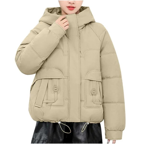 Winter Thickened Cotton-padded Jacket For Age Reduction, Largecollar, Hooded - Image 23