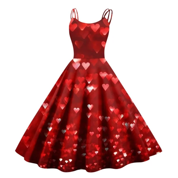 Christmas Ladies Casual Fashion Flower Print Sexy Off Shoulder Punk Retro Skirt - Image 35