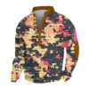 Men's Print Plush Warm Coat Fleece Sweater Casual Coat Pocket Sweater Winter - Image 4