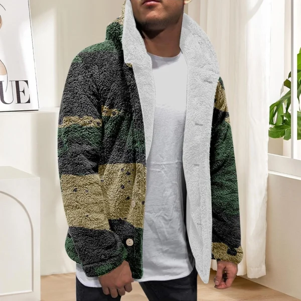 Men'S Winter Zipper Hooded Fleece Sweatshirt With Patch Pocket Casual Jacket - Image 16