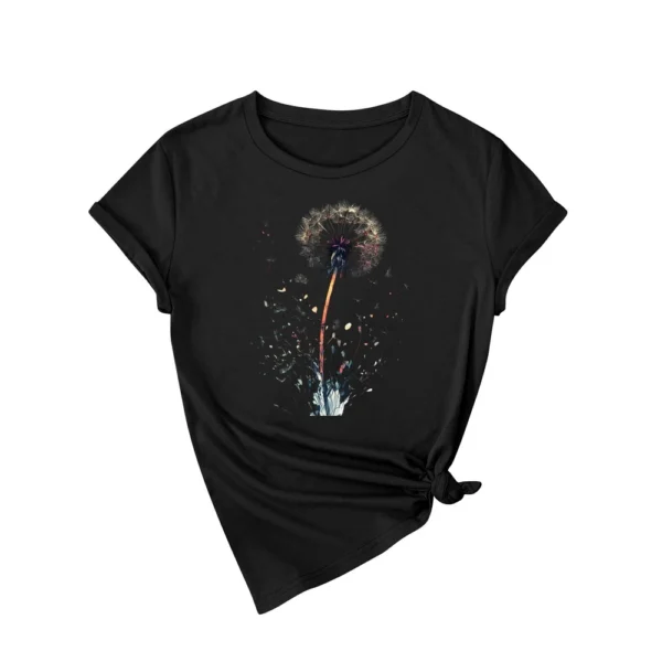 Women's Casual Printed Short Sleeved Round Neck Loose Daily Fashion T-Shirt - Image 17