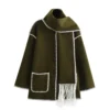 Women's scarf with patchwork tweed coat - Image 27
