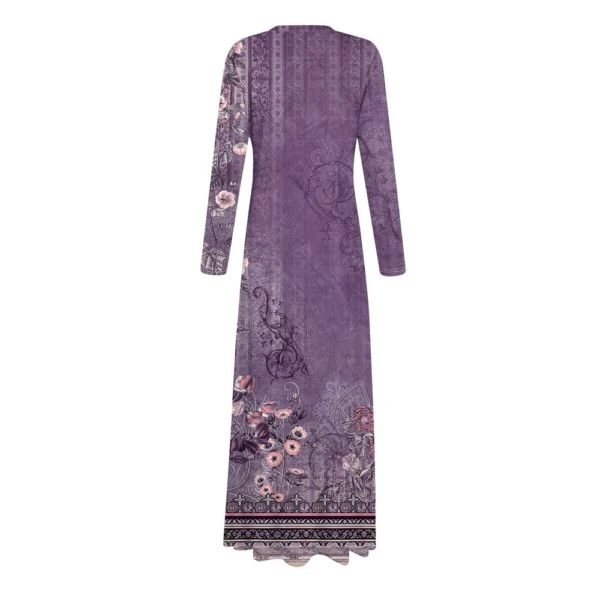Women's Casual Fashion Long Sleeve Graphic Printed Vintage Long Dresses Fall - Image 10