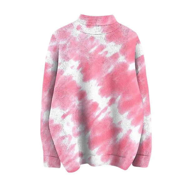Women's Crew-neck Casual Long-sleeved Striped Printed Turtleneck Knitted Top - Image 9