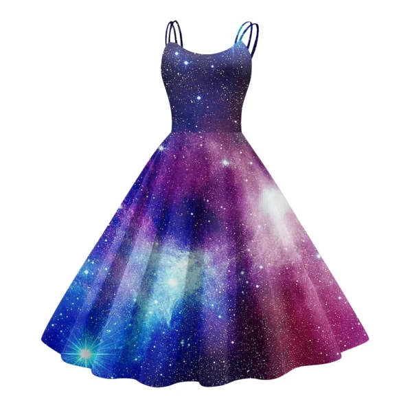 Women's Fashion  Printed Sexy Strapless Gothic Cocktail Dress Punk, Vintage - Image 9