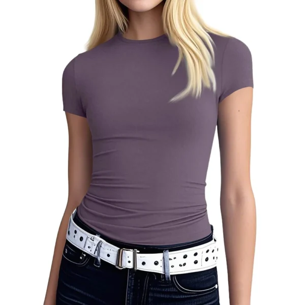Women's Daily Short Sleeved Printed Loose Fashion Casual Round Neck T-Shirt - Image 35