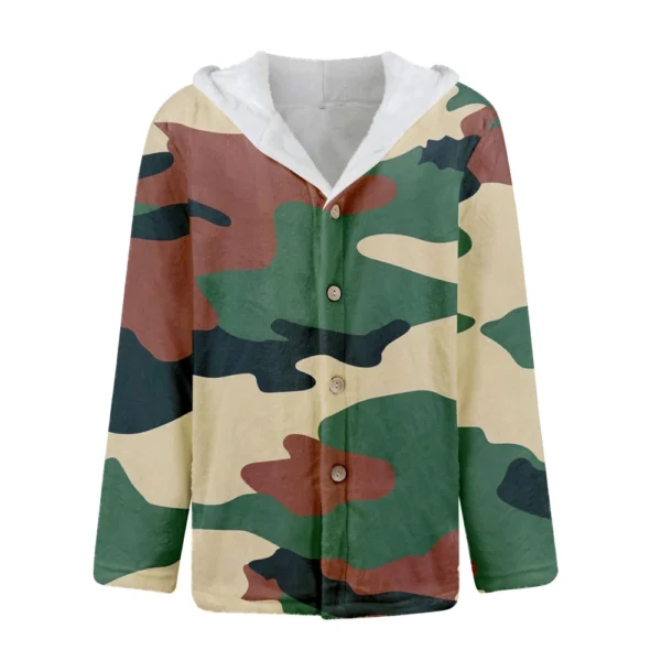 Men'S Winter Zipper Hooded Fleece Sweatshirt With Patch Pocket Casual Jacket - Image 10