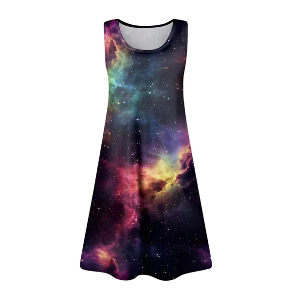 Womens Summer Dresses Easter Print  Loose U Neck Sleeveless Sundresses Dress - Image 12