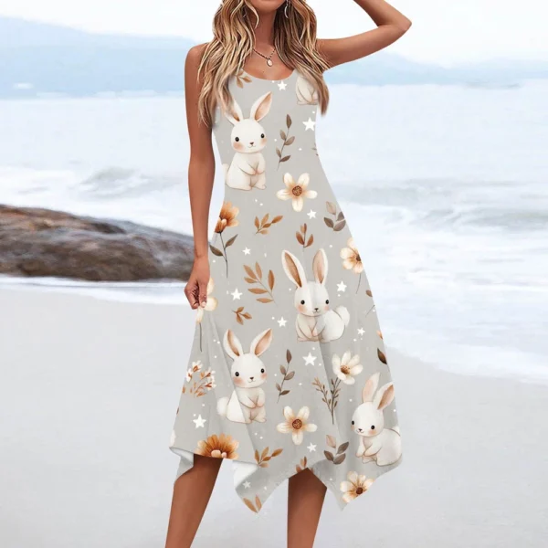 Women's Easter Sundresses Casual Printed Dresses Fashion Summer Loose Dress - Image 11