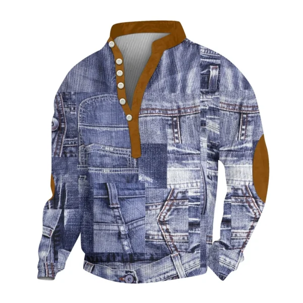 Men's Corduroy Cardigan 6-button Long-sleeved Sweatshirt - Image 5