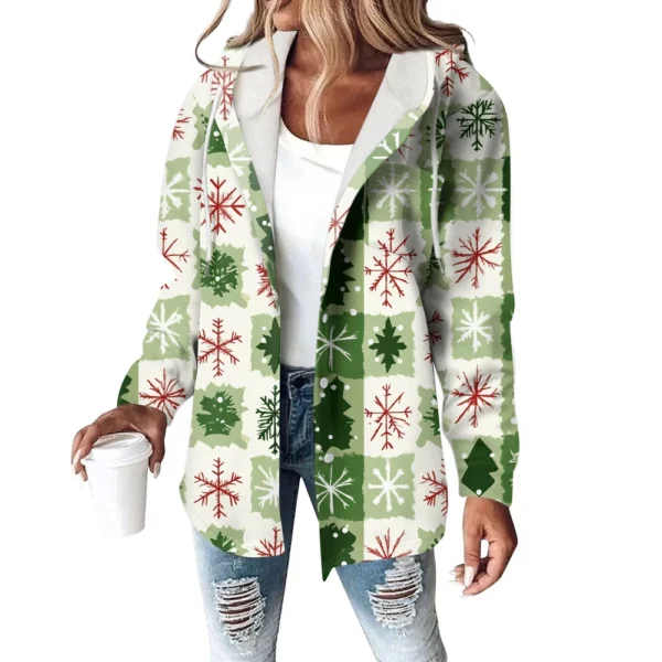 Women's Coat Casual And Fashionable Composite Thick And Warm Printed Hooded - Image 23