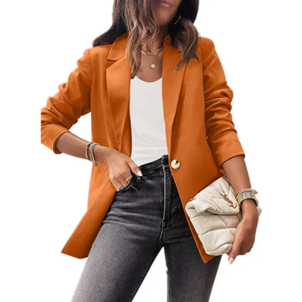 Women's solid color casual long-sleeved suit - Image 10
