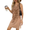Women's V-neck Summer Casual Beach Vacation Women's Sleeveless Sparkly Print - Image 20