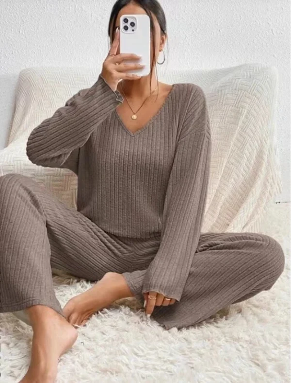 Long Sleeve Suit V-Neck Loose Casual Suit Women - Image 9