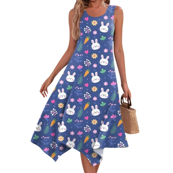 Women's Summer Loose Printed Casual Easter Fashion Dresses Sundresses Dress - Image 3
