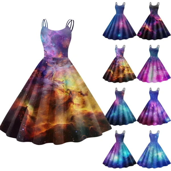 Women's Fashion  Printed Sexy Strapless Gothic Cocktail Dress Punk, Vintage