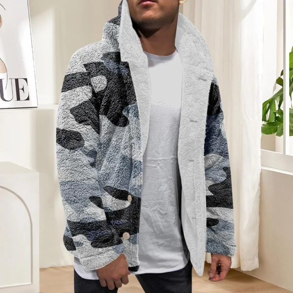 Men'S Winter Zipper Hooded Fleece Sweatshirt With Patch Pocket Casual Jacket - Image 16