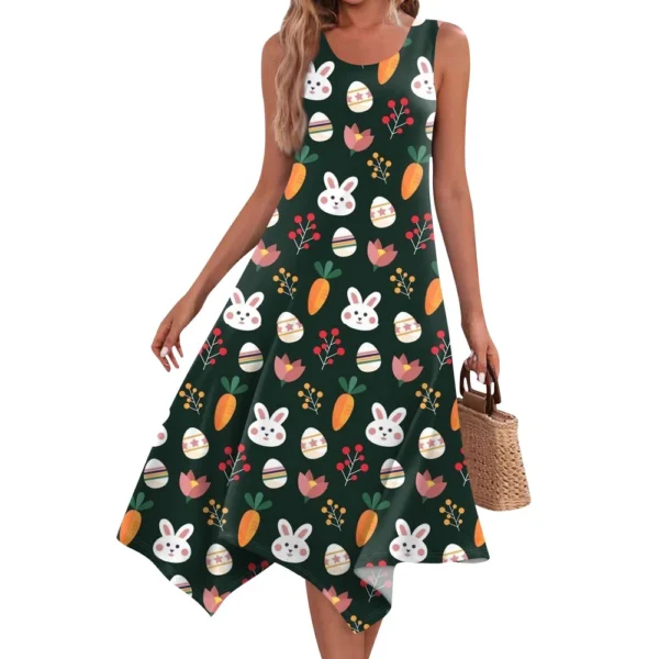 Women's Dresses Fashion Loose Easter Summer Casual Printed Sundresses Dress - Image 7