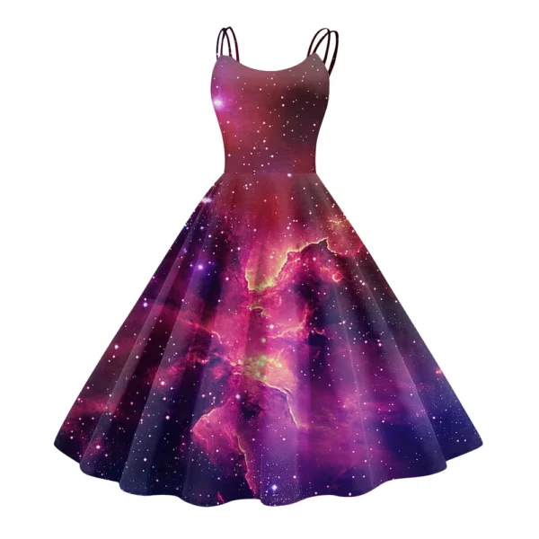 Women's Fashion  Printed Sexy Strapless Gothic Cocktail Dress Punk, Vintage - Image 35